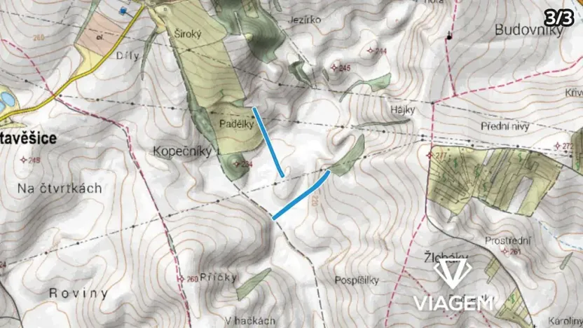 Prodej podílu pole, Strážovice, 973 m2