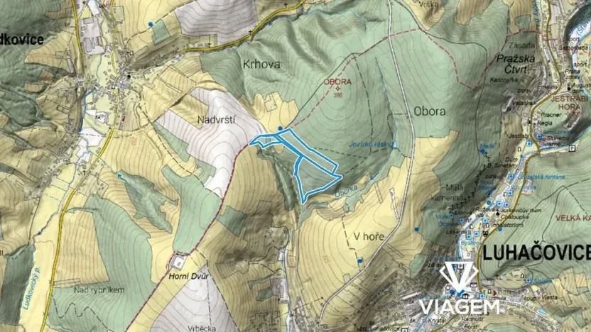Prodej podílu pole, Luhačovice, 10367 m2