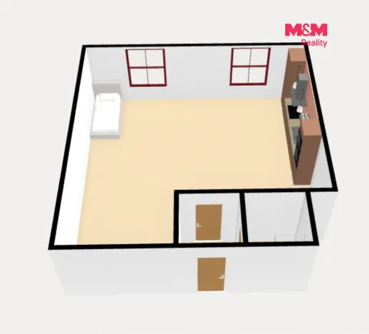 Pronájem bytu 1+kk, Nové Město nad Metují, Nádražní, 33 m2