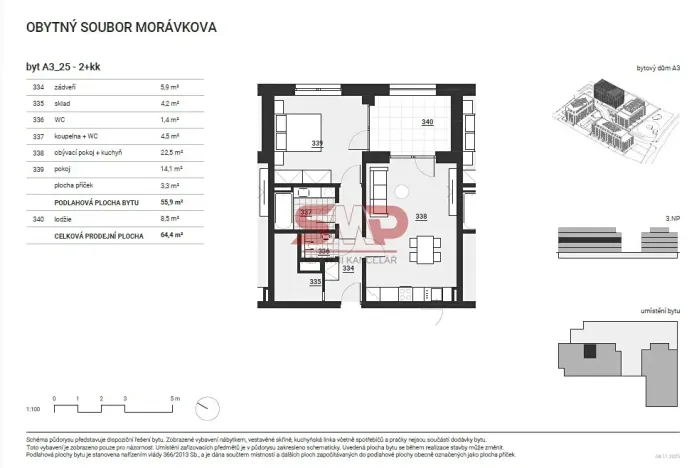 Prodej bytu 2+kk, Vyškov, Morávkova, 55 m2