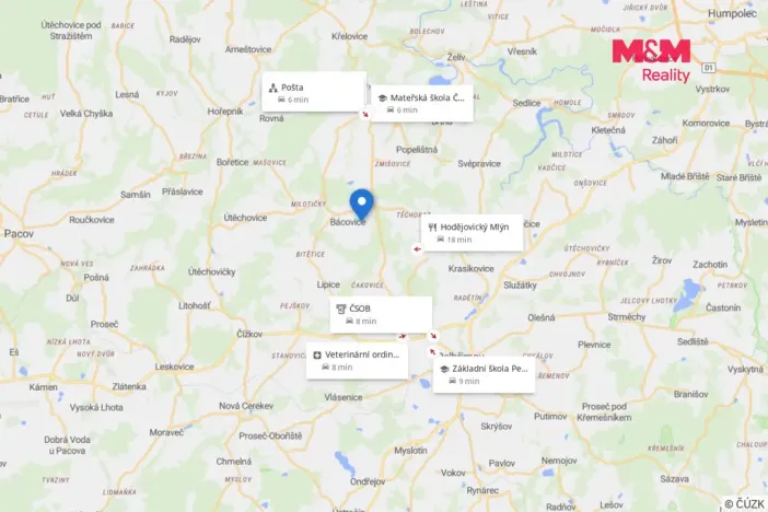 Prodej pozemku pro bydlení, Bácovice, 1600 m2