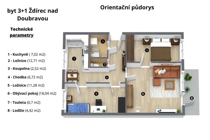 Prodej bytu 3+1, Ždírec nad Doubravou, nám. 9. května, 63 m2