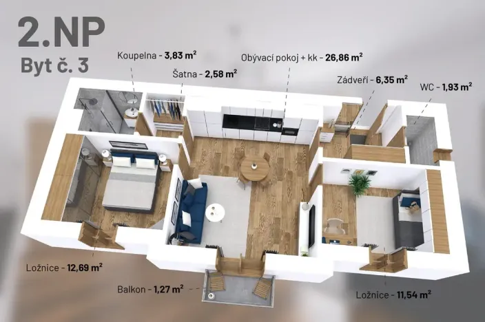 Prodej bytu 3+kk, Jablonec nad Nisou, Revoluční, 65 m2