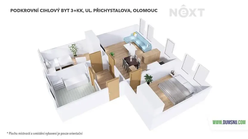 Pronájem bytu 3+kk, Olomouc, Přichystalova, 67 m2