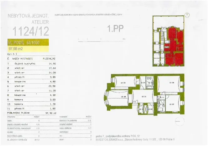 Prodej bytu 4+kk, Praha - Holešovice, Pplk. Sochora, 98 m2