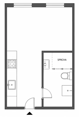 Pronájem bytu 1+kk, Praha - Smíchov, Rozkošného, 16 m2