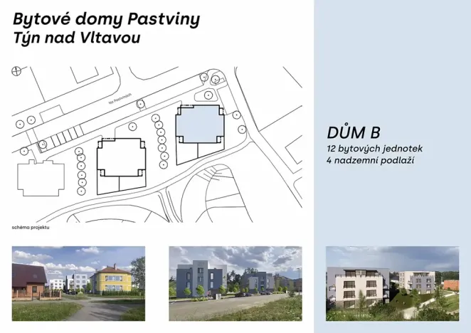 Prodej bytu 2+kk, Týn nad Vltavou, Na pastvinách, 56 m2