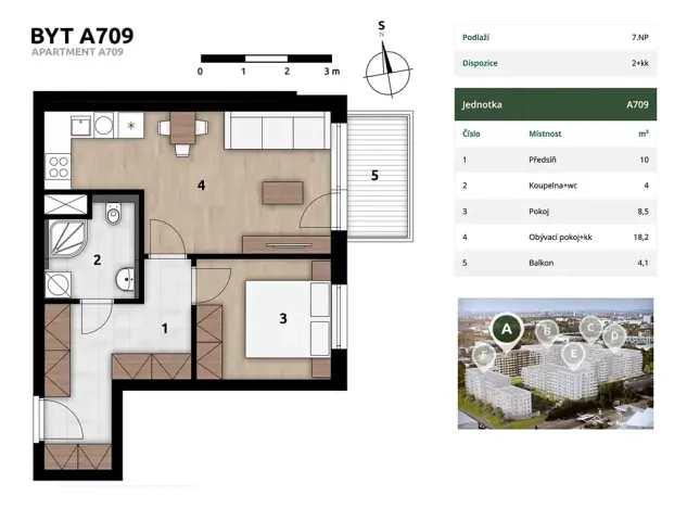 Prodej bytu 2+kk, Praha - Hostivař, U továren, 43 m2