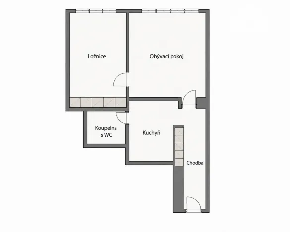 Pronájem bytu 2+1, Praha - Podolí, Podolská, 46 m2