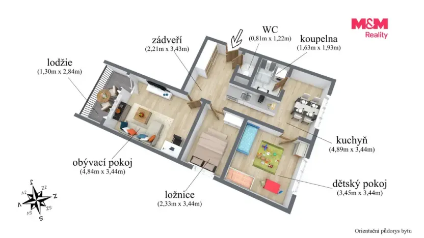 Prodej bytu 3+1, Chomutov, Kamenná, 60 m2