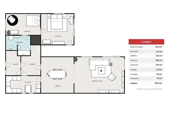 Pronájem bytu 4+1, Praha - Zbraslav, Pod urnovým hájem, 120 m2