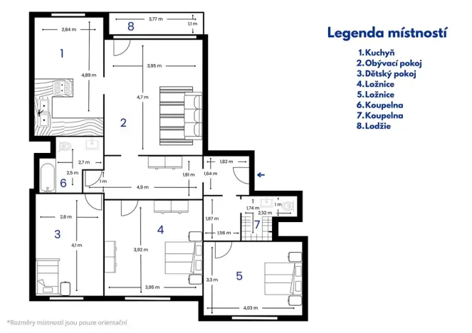 Pronájem bytu 4+1, Česká Lípa, Pražská, 103 m2