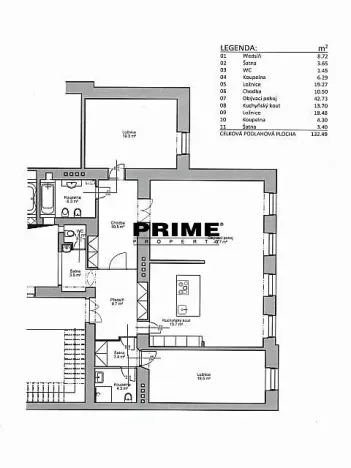 Pronájem bytu 3+kk, Praha - Vinohrady, Jana Masaryka, 133 m2