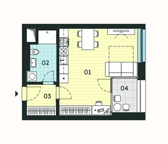 Prodej bytu 1+kk, Znojmo, 35 m2