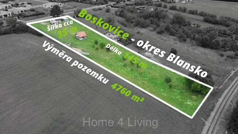 Prodej pozemku pro bydlení, Boskovice, Rovná, 4760 m2