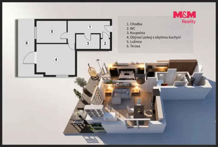 Prodej bytu 2+kk, Holubice - Kozinec, Platanová, 51 m2