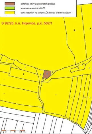 Prodej lesa, Hojovice, 985 m2