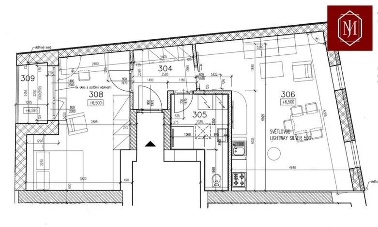 Pronájem bytu 2+kk, Třebíč, Bráfova tř., 50 m2