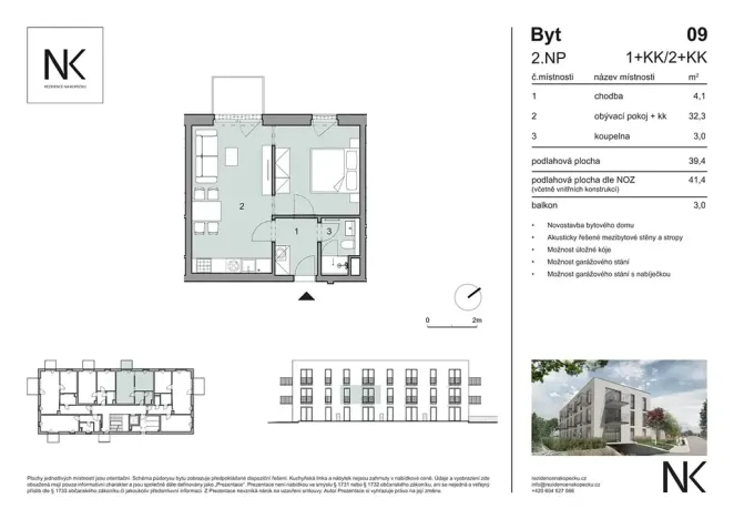 Prodej bytu 1+kk, Třeboň, Na Kopečku, 39 m2