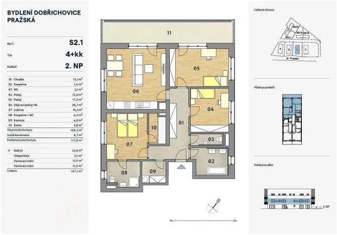 Prodej bytu 4+kk, Dobřichovice, Souběžná, 117 m2