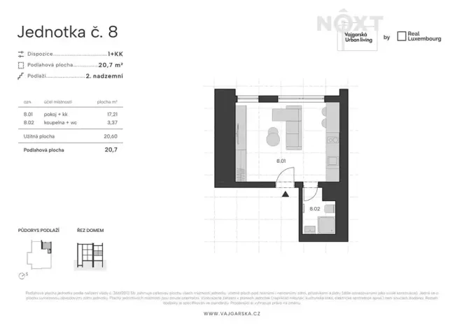 Prodej bytu 1+kk, Praha - Kyje, Vajgarská, 20 m2