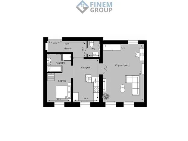 Prodej bytu 2+1, České Budějovice, 58 m2