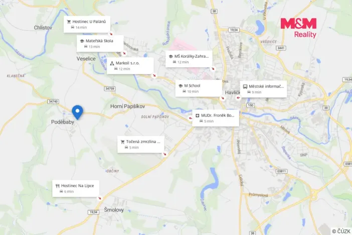 Prodej pozemku pro bydlení, Havlíčkův Brod - Poděbaby, 1035 m2