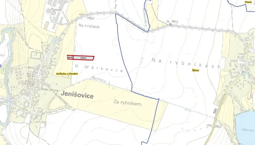 Prodej podílu pole, Jenišovice, 1083 m2