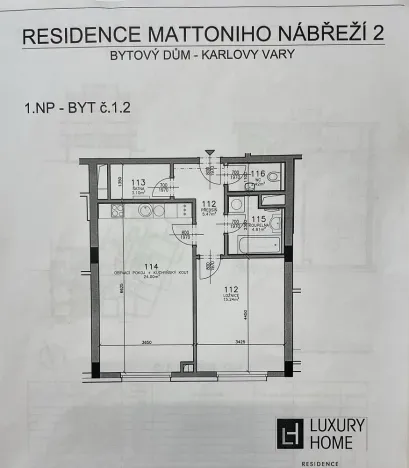 Pronájem bytu 2+kk, Karlovy Vary - Drahovice, Mattoniho nábřeží, 54 m2
