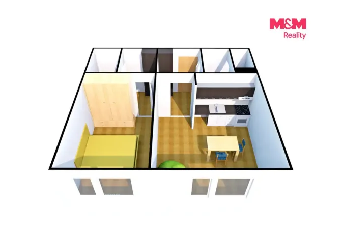 Pronájem bytu 2+kk, Ústí nad Labem - Bukov, Na Kohoutě, 42 m2