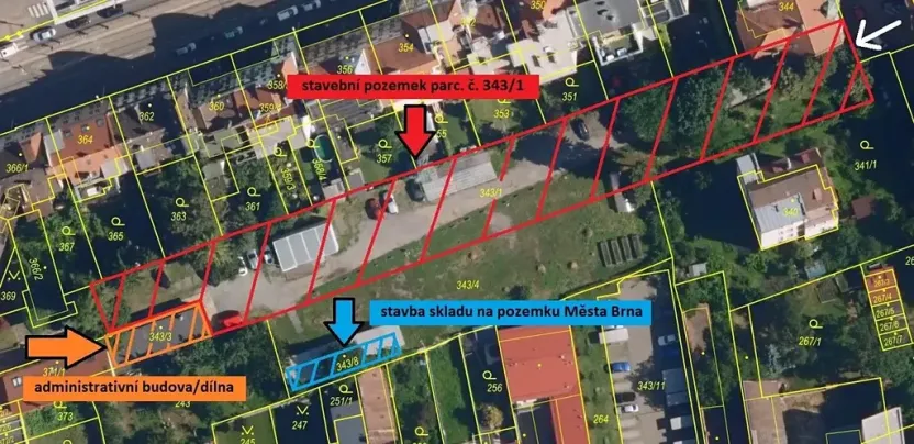 Prodej komerčního pozemku, Brno, Slepá, 2919 m2