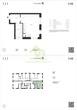 Pronájem bytu 1+kk, Dobřany, Denksteinova, 38 m2