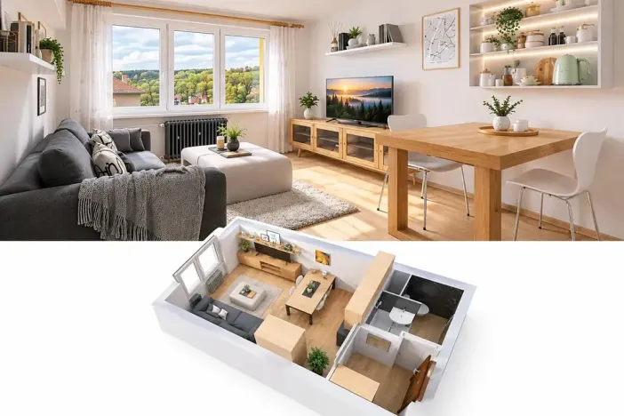 Pronájem bytu 1+kk, Velké Hamry, 24 m2