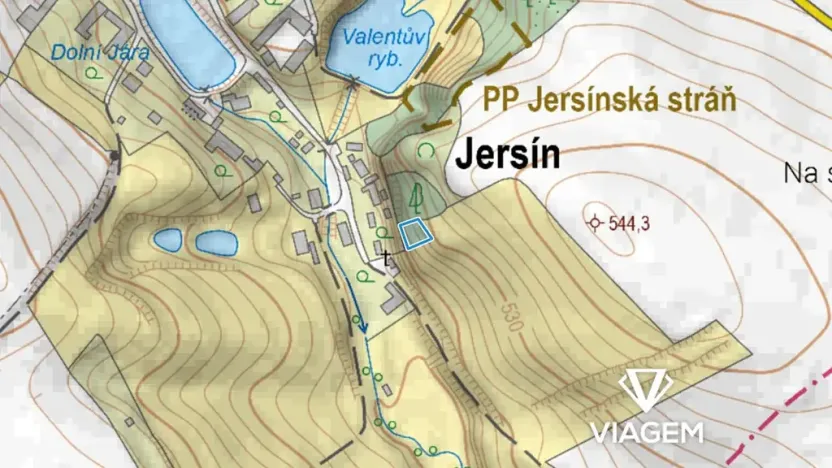 Prodej zahrady, Jersín, 503 m2