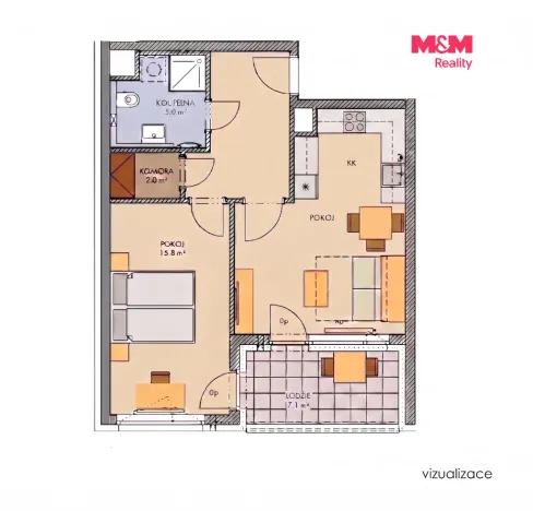 Prodej bytu 2+1, Praha, Svitákova, 60 m2