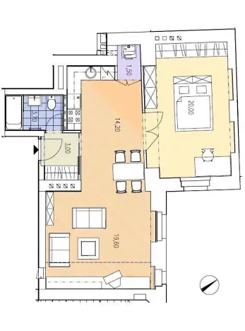 Pronájem bytu 2+kk, Praha - Vyšehrad, Vratislavova, 62 m2