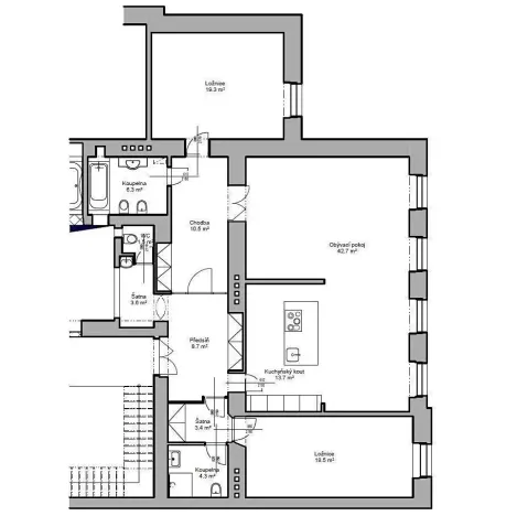 Pronájem bytu 3+kk, Praha - Vinohrady, Jana Masaryka, 132 m2