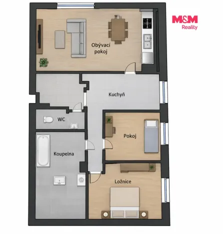 Prodej bytu 3+1, Krupka, Sídliště, 57 m2
