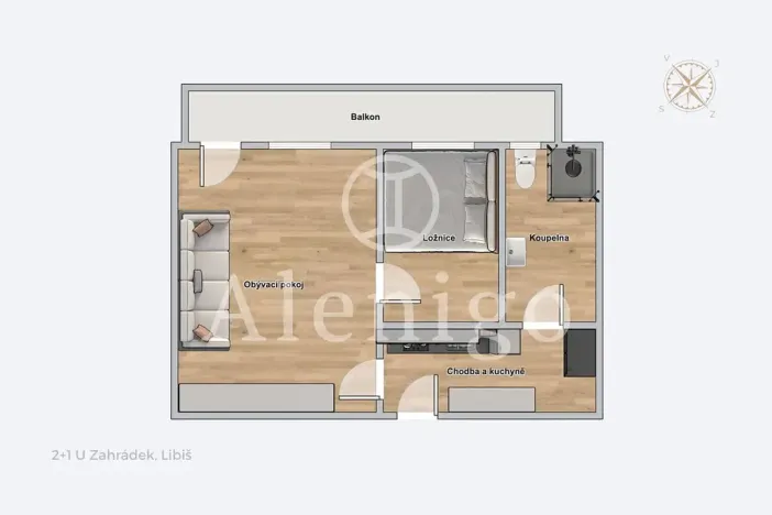 Prodej bytu 2+kk, Libiš, U Zahrádek, 58 m2