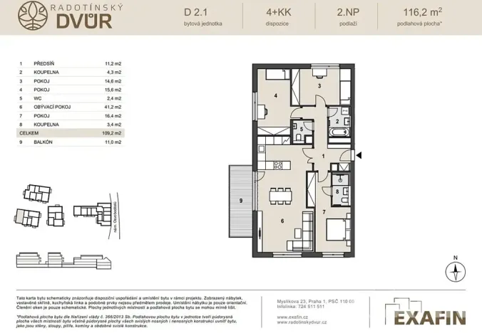 Prodej bytu 4+kk, Praha - Radotín, náměstí Osvoboditelů, 116 m2
