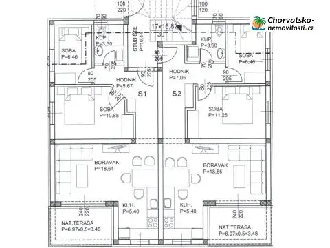 Prodej bytu 3+kk, Novi Vinodolski, Chorvatsko, 53 m2