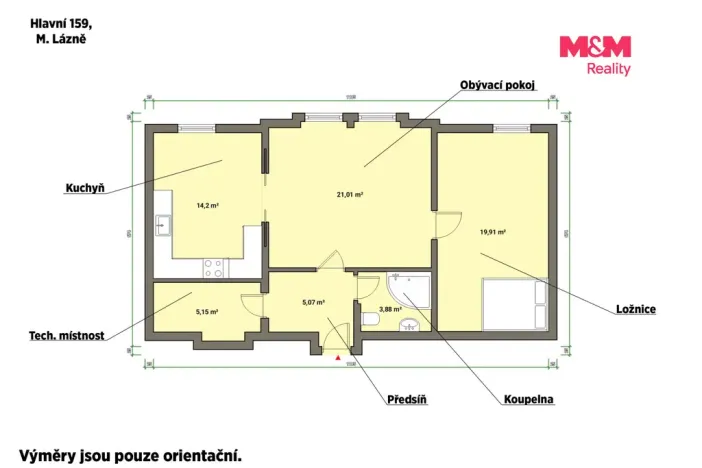 Pronájem bytu 2+1, Mariánské Lázně, Hlavní třída, 64 m2