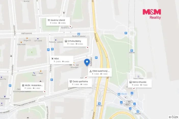 Pronájem bytu 1+kk, Praha - Holešovice, Bubenská, 21 m2
