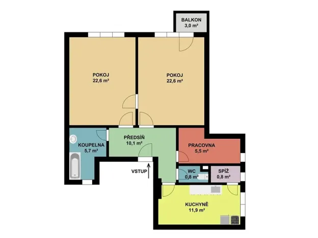 Prodej bytu 2+1, Brno, Příční, 80 m2