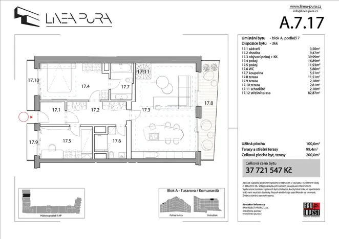Prodej bytu 3+kk, Praha - Holešovice, Komunardů, 100 m2