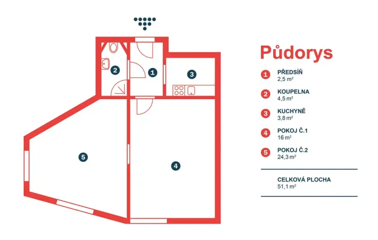 Pronájem bytu 2+1, Praha - Michle, Michelská, 51 m2