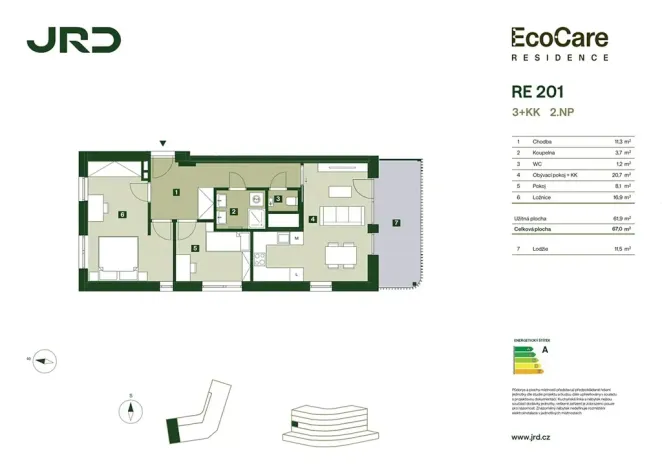 Prodej bytu 3+kk, Praha - Hostivař, Dolnoměcholupská, 67 m2