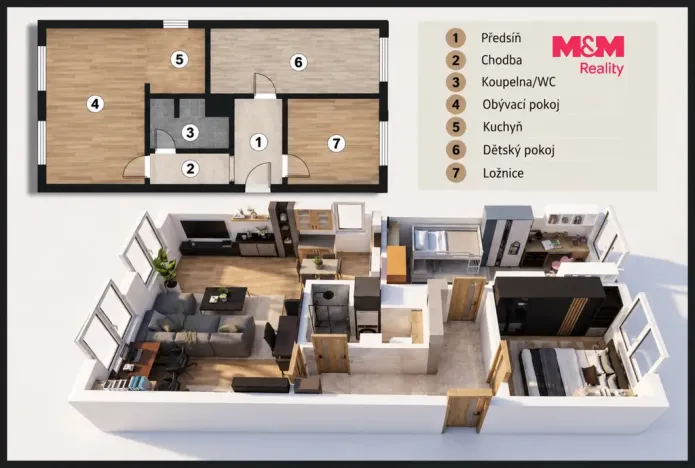 Prodej bytu 3+1, Beroun - Beroun-Město, Kpt. Jaroše, 71 m2