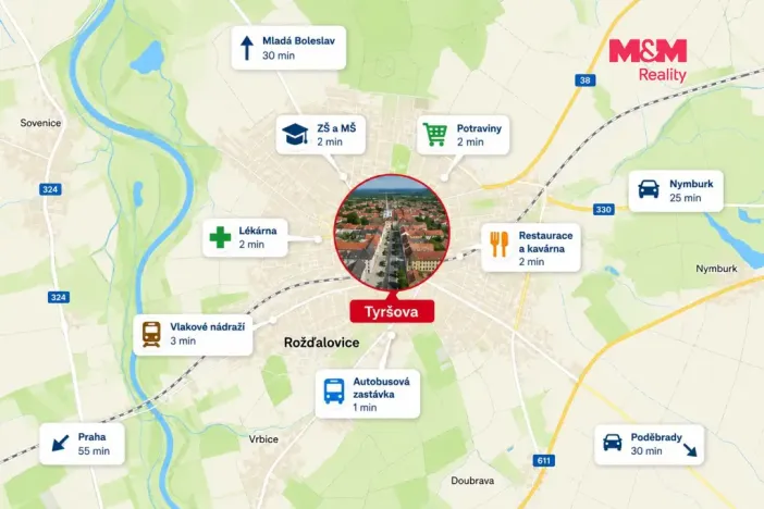 Pronájem rodinného domu, Rožďalovice, Tyršova, 300 m2