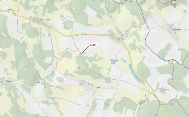 Dražba lesa, Volfířov, 557 m2